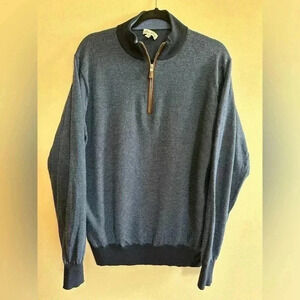 Peter Millar Blue Zip Up Sweater